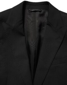 Black Polyester Single Breasted Blazer Jacket