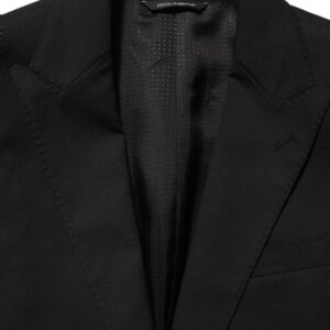 Black Polyester Single Breasted Blazer Jacket