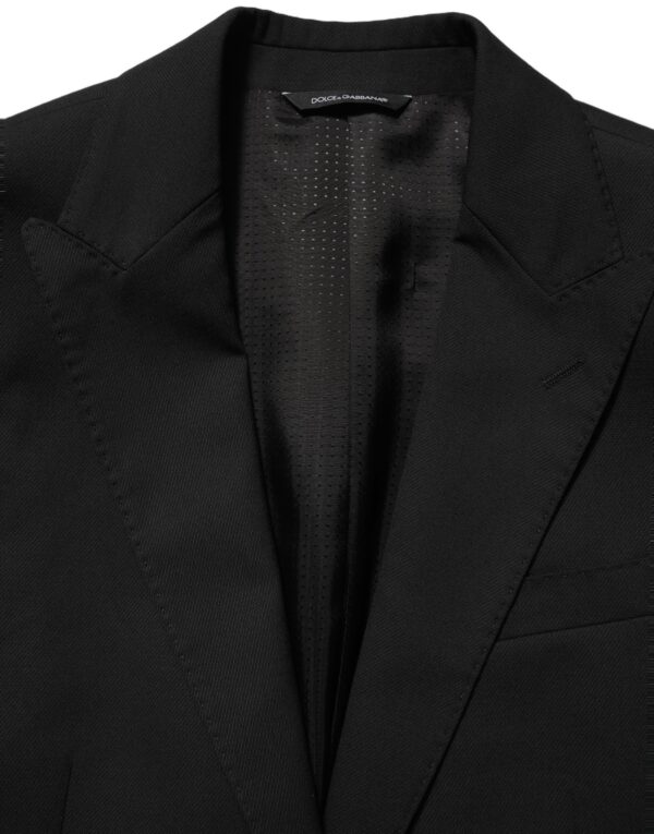 Black Polyester Single Breasted Blazer Jacket