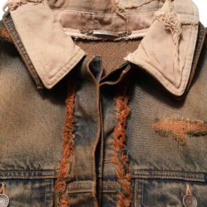 Multicolor Raw Cut Panelled Denim Men Jacket