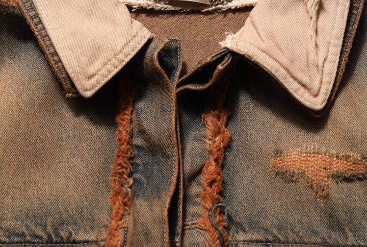 Multicolor Raw Cut Panelled Denim Men Jacket | Jag Couture London – New York