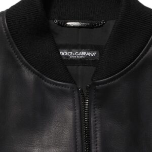Black Leather Full Zip Men Biker Jacket