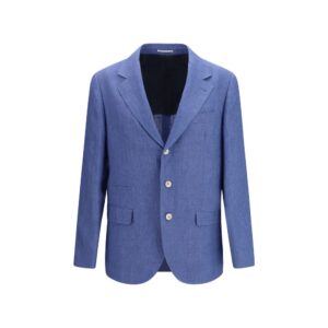 Blue Linen Full-Length Jacket