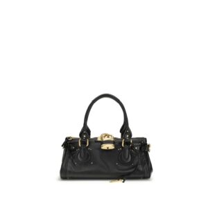 Black Buffalo Leather Shoulder Bag