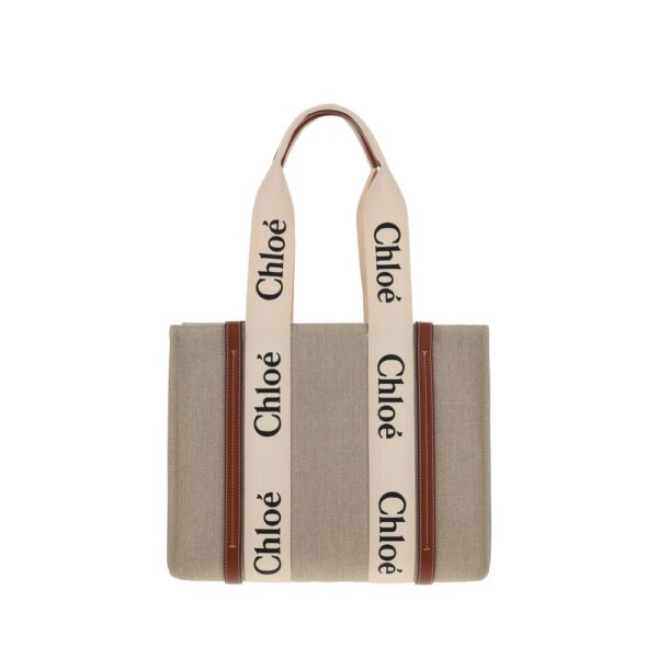 Beige Linen Handbag
