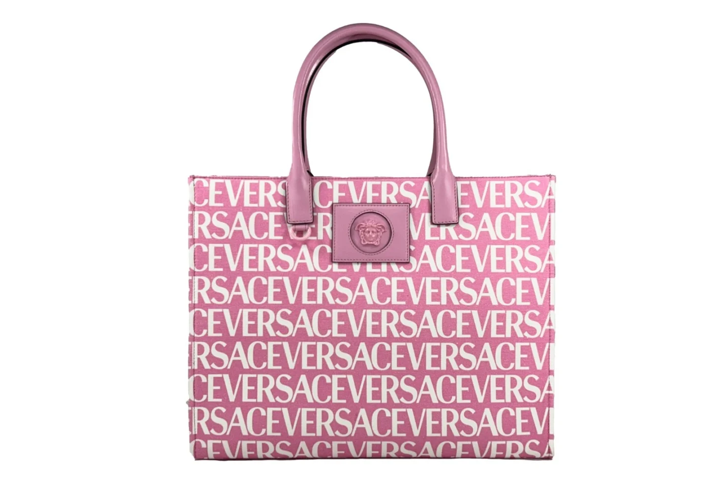 Versace Medusa Large Canvas Large Tote Bag Baby Pink - Jag Couture London