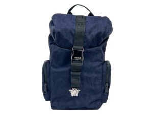 Versace Medusa Nylon Buckle Drawstring Backpack Bag