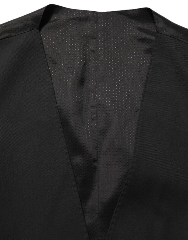 Black Single Breasted Men Waistcoat Vest