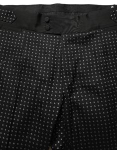 Black Polka Dot Cotton Dress Trouser Pants