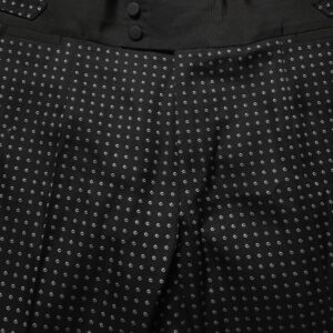 Black Polka Dot Cotton Dress Trouser Pants