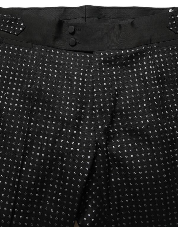 Black Polka Dot Cotton Dress Trouser Pants