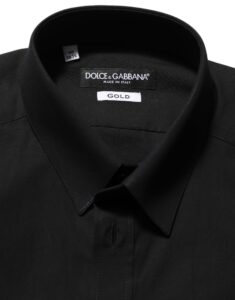 Black Cotton Stretch GOLD Fit Dress Shirt