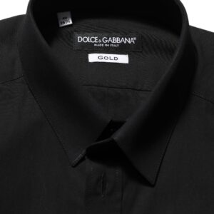 Black Cotton Stretch GOLD Fit Dress Shirt
