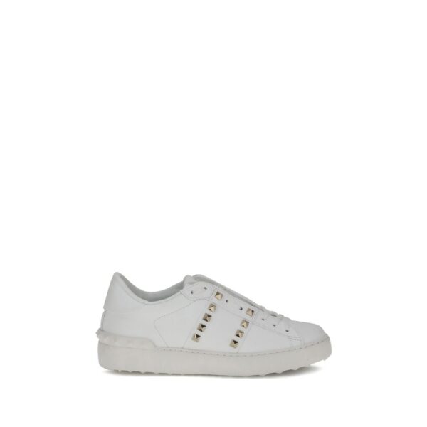 White Calf Leather Bos Taurus Sneakers