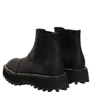 Black Chelsea Boots Leather Slip On Men Shoes