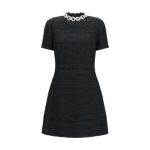 Black Cotton Cocktail Dress