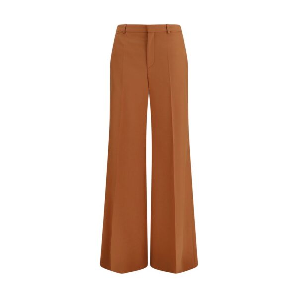 Orange Cotton Flared Pants