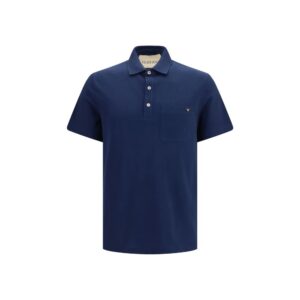 Blue Cotton Polo Shirt