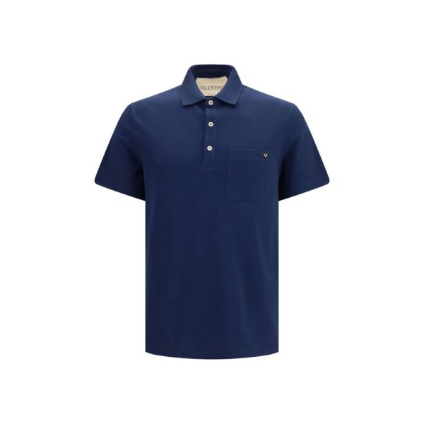 Blue Cotton Polo Shirt