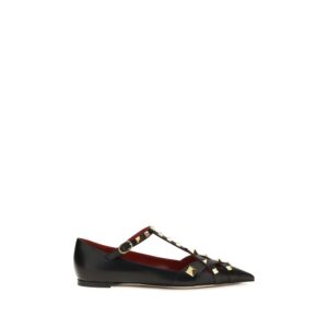 Black Goatskin Ballet Flats