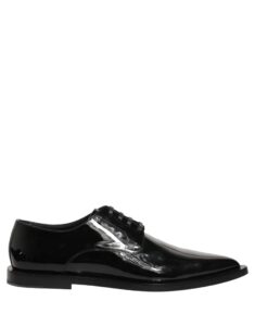 Black Leather Men Derby Dress Formal Shoes