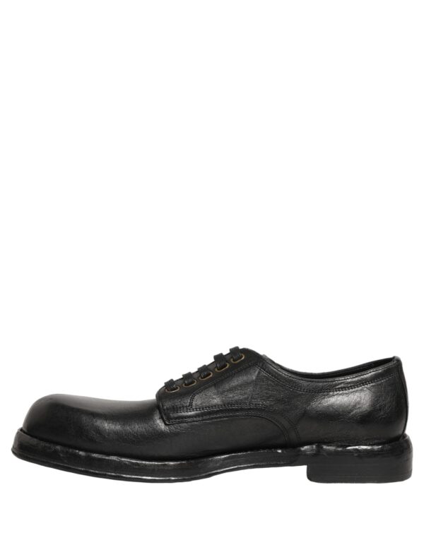 Black Leather Lace Up Derby Dress Men Shoes