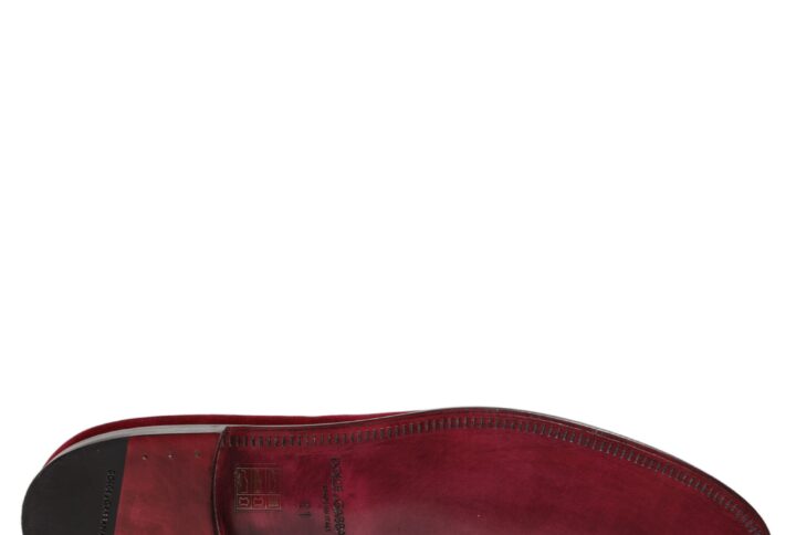 Maroon Velvet Slip On Men Dress Loafers Shoes - Jag Couture London