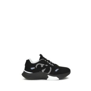 Black Fabric Athletic Sneakers