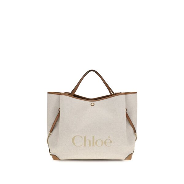 Beige Cotton Shoulder Bag
