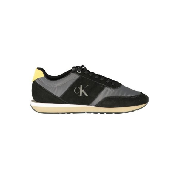 Black Polyester Men’s Sneaker