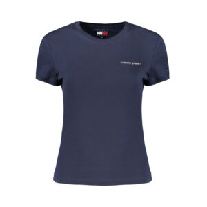 Blue Cotton Women T-Shirt