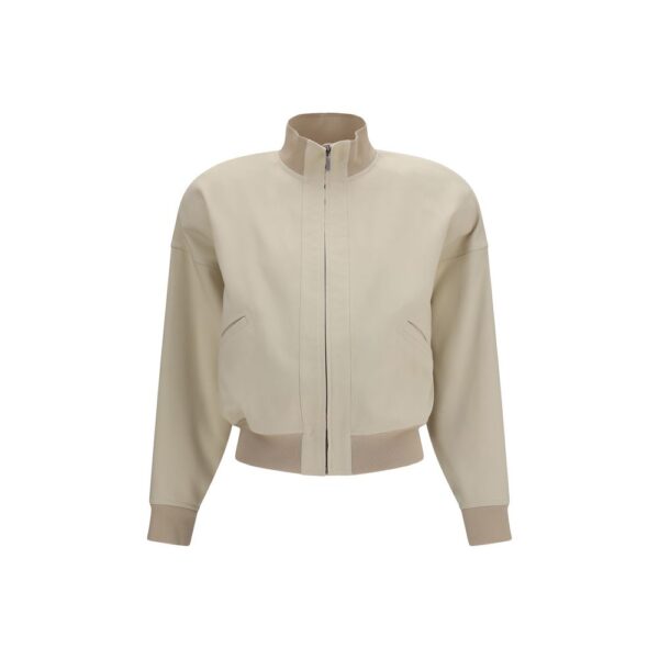 Beige Cotton Bomber