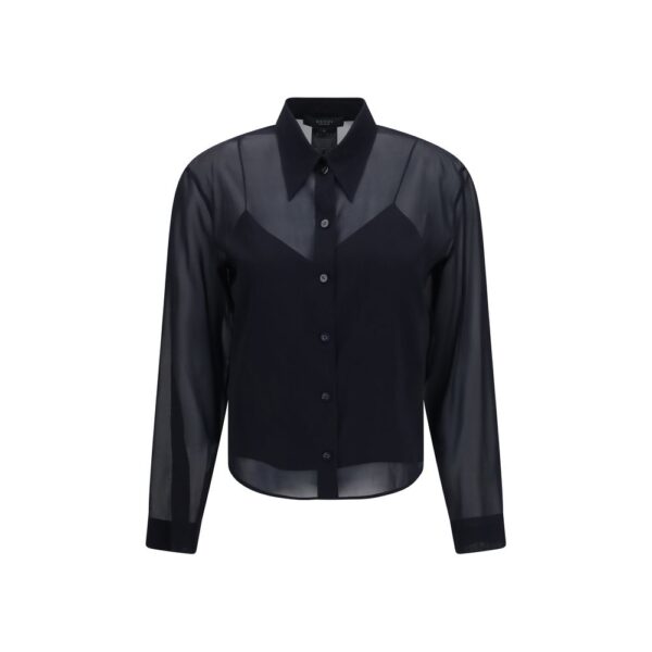 Black Silk Pattern Shirt