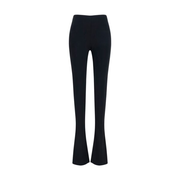 Black Viscose Flared Pants