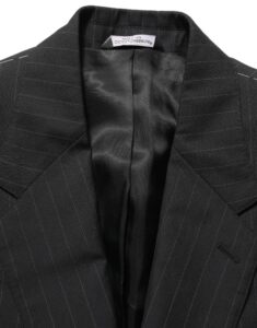 Dark Gray Stripes Wool Single Breasted Blazer