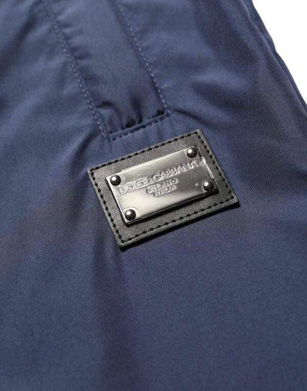 Dark Blue Polyester Jogger Sweatpants Pants