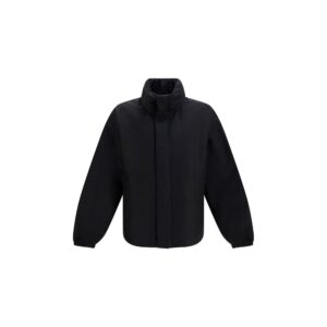 Black Cotton Full-Length Jacket