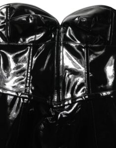 Black Patent Leather Corset Style Mini Dress