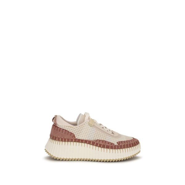 Beige Nylon Chunky Sneakers