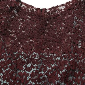 Multicolor Floral Lace Taffeta Pleated Midi Dress