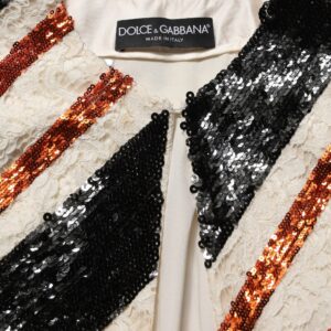Multicolor Stripe Sequin Duster Coat Jacket