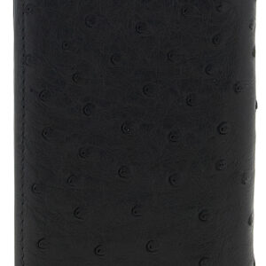 Black Ostrich Skin Cardholder - Jag Couture London