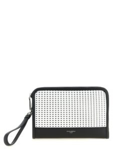 Bicolor Calfskin Clutch Bag