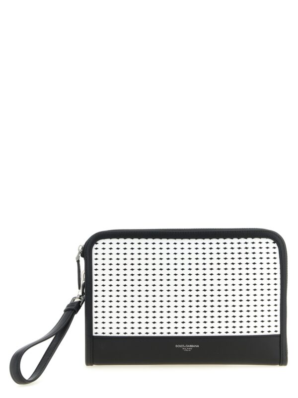 Bicolor Calfskin Clutch Bag