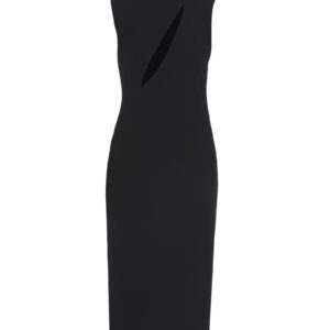 Black Acetate Midi Dress - Jag Couture London