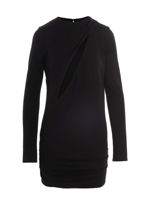 Black Viscose Short Dress
