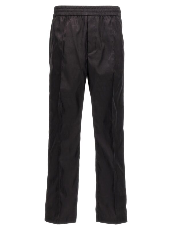 Black Polyamide Casual Pants
