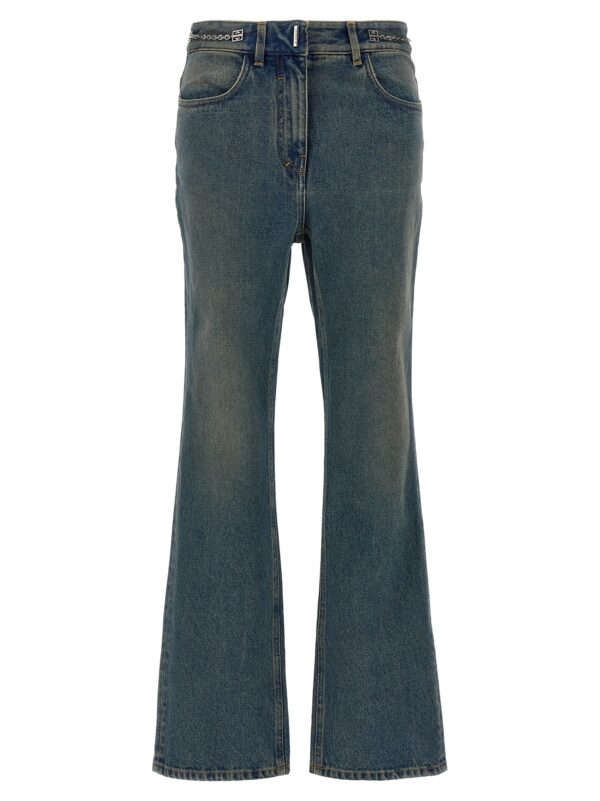 Blue Cotton Bootcut Jeans