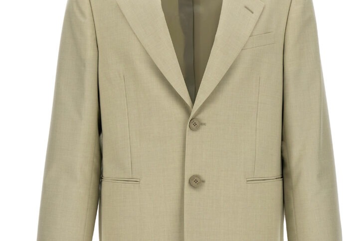 Beige Virgin Wool Blazer - Jag Couture London