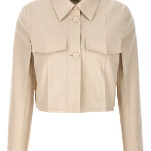Beige Wool Full-Length Jacket - Jag Couture London